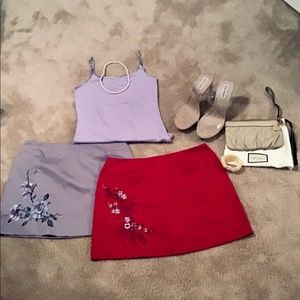 Express embroidered mini skirt